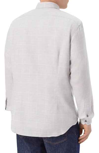 Рубашка из хлопка и лиоцелла VAN LAACK светло-серого цвета по цене 39500 руб., арт. VL-R0Y-PTFK/156633, фото 4 Рубашка из хлопка и лиоцелла VAN LAACK, арт. VL-R0Y-PTFK/156633, фото 4