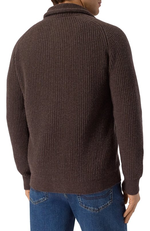 Кардиган из шерсти и кашемира Andrea Campagna M5625-6145FB Коричневый  M5625-6145FB Фото 4