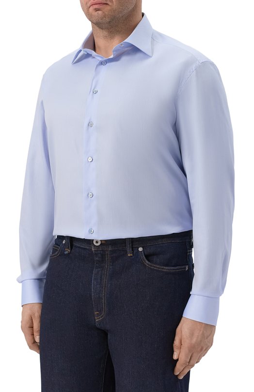 Хлопковая сорочка Stefano Ricci MC003678/BN2941 Голубой  MC003678/BN2941 Фото 3