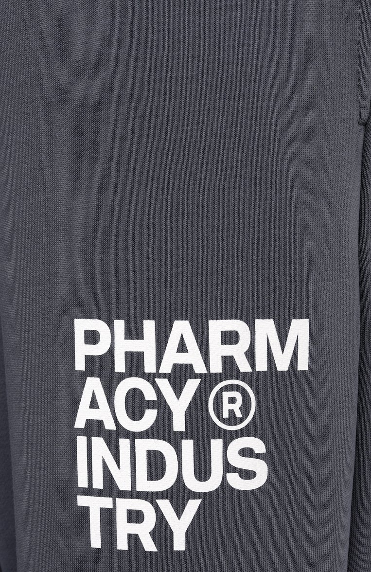 Мужские хлопковые джоггеры PHARMACY INDUSTRY темно-серого цвета, арт. PHABM00174 | Фото 6 (Автоматизация ТО: Проставлено; Длина (брюки, джинсы): Стандартные; Автоматизация состава: Проставлено; Материал внешний: Хлопок; Сил�уэт М (брюки): Джоггеры; Стили: Спорт-шик)