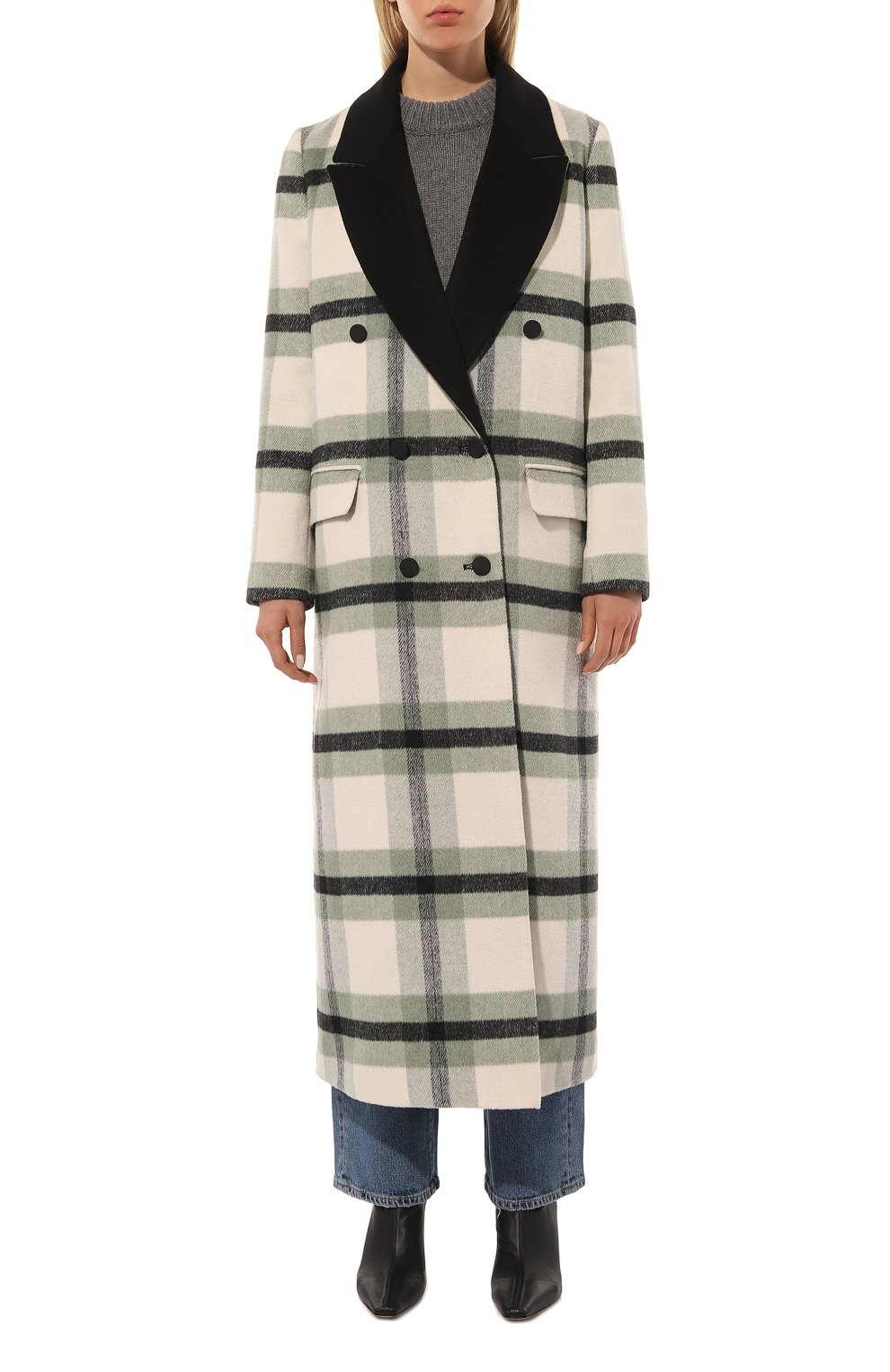 Пальто из шерсти и кашемира SEVEN LAB, арт. CSQ green check, фото 3