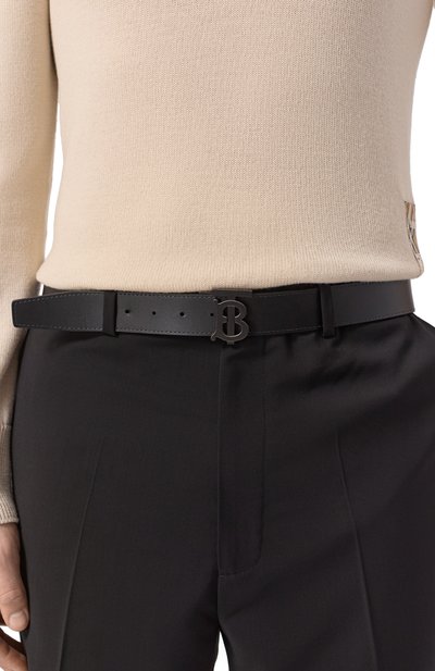 Двусторонний ремень BURBERRY темно-серого цвета по цене 66550 руб., арт. 8065339, фото 3 Двусторонний ремень BURBERRY, арт. 8065339, фото 3