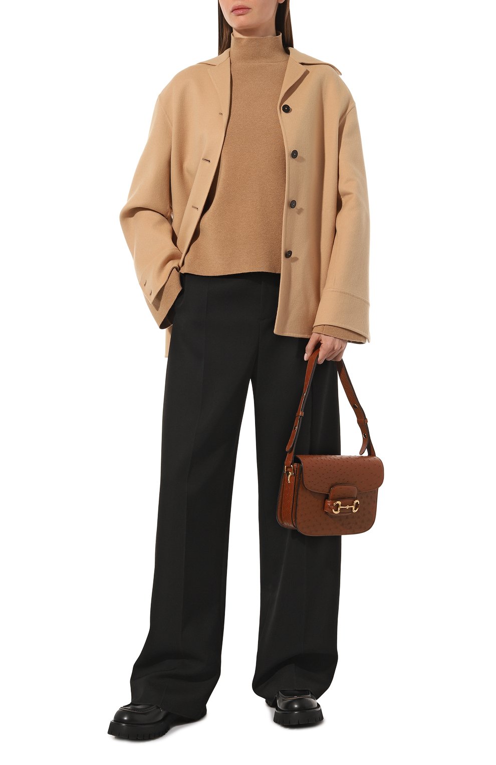 Сумка 1955 horsebit small из кожи страуса GUCCI, арт. 602204 EY00G, фото 7