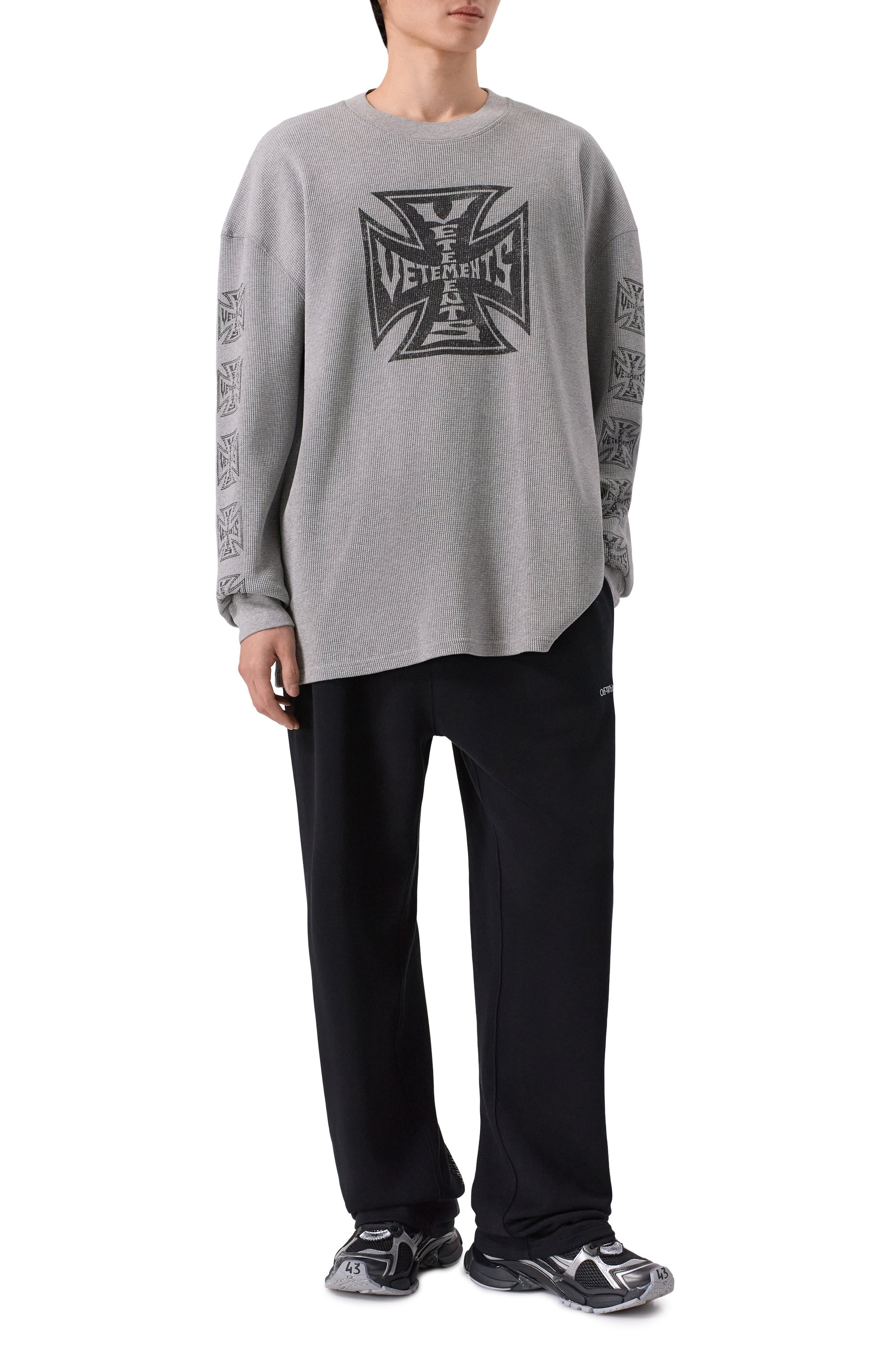 Хлопковый лонгслив VETEMENTS, арт. ME76LS181G/1220 JERSEY, фото 2