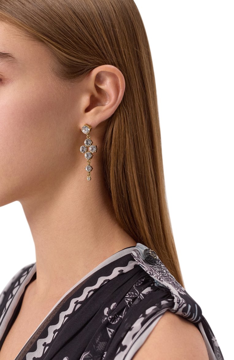 Женские серьги ELIE SAAB прозрачного цвета, арт. ES940416 | Фото 4 (Материал: Стекло, Металл; Нос: Не проставлено)