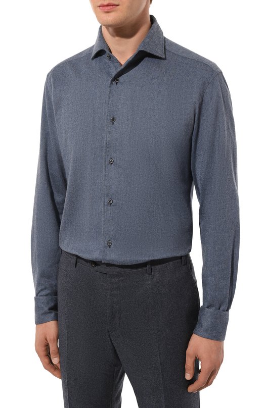 Хлопковая рубашка Corneliani 94P156-9411510 Синий  94P156-9411510 Фото 3