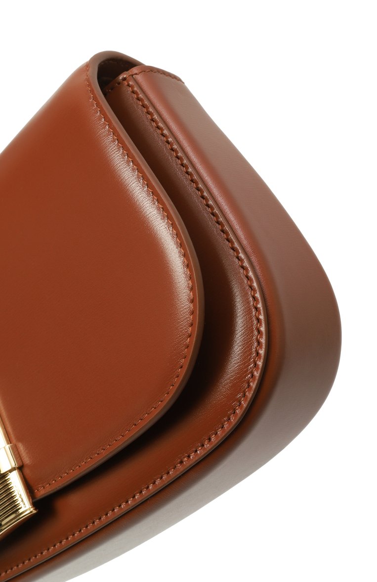 Женская сумка fiamma mini FERRAGAMO коричневого цвета, арт. 218951/775017 | Фото 3 (Драгоценные камни: Проставлено; Материал: Натуральная кожа; Ремень/цепочка: На ремешке; Материал сплава: Проставлено; Размер: mini)