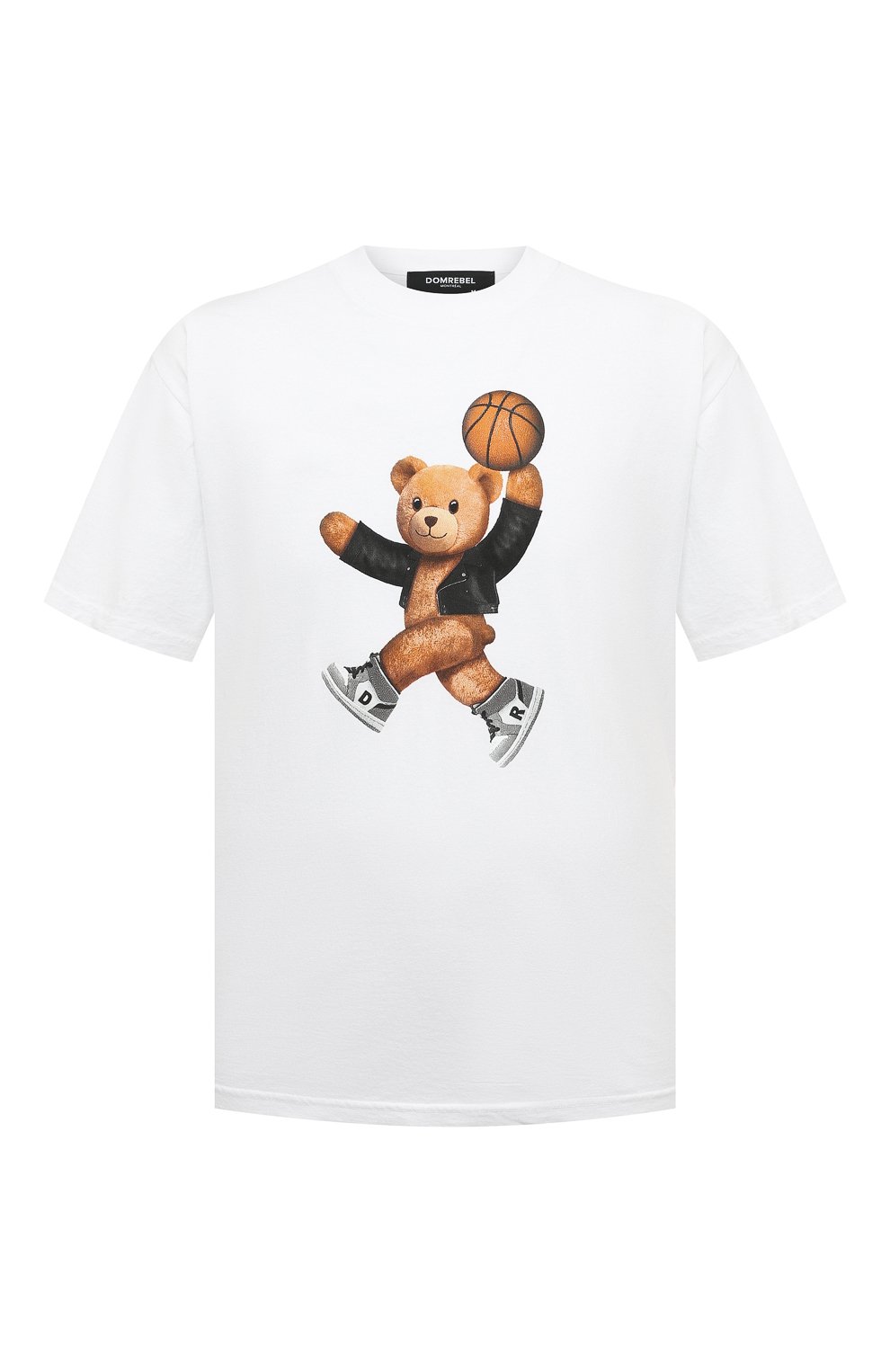 Хлопковая футболка DOMREBEL белого цвета по цене 14200 руб., арт. JUMPBEAR/T-SHIRT, фото 1 Хлопковая футболка DOMREBEL, арт. JUMPBEAR/T-SHIRT, фото 1