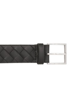 Мужской кожаный ремень BOTTEGA VENETA черного цвета, арт. 629844/V3US3 | Фото 4 (Материал сплава: Проставлено; Материал: Натуральная кожа; Нос: Не проставлено; Случай: Повседневный)