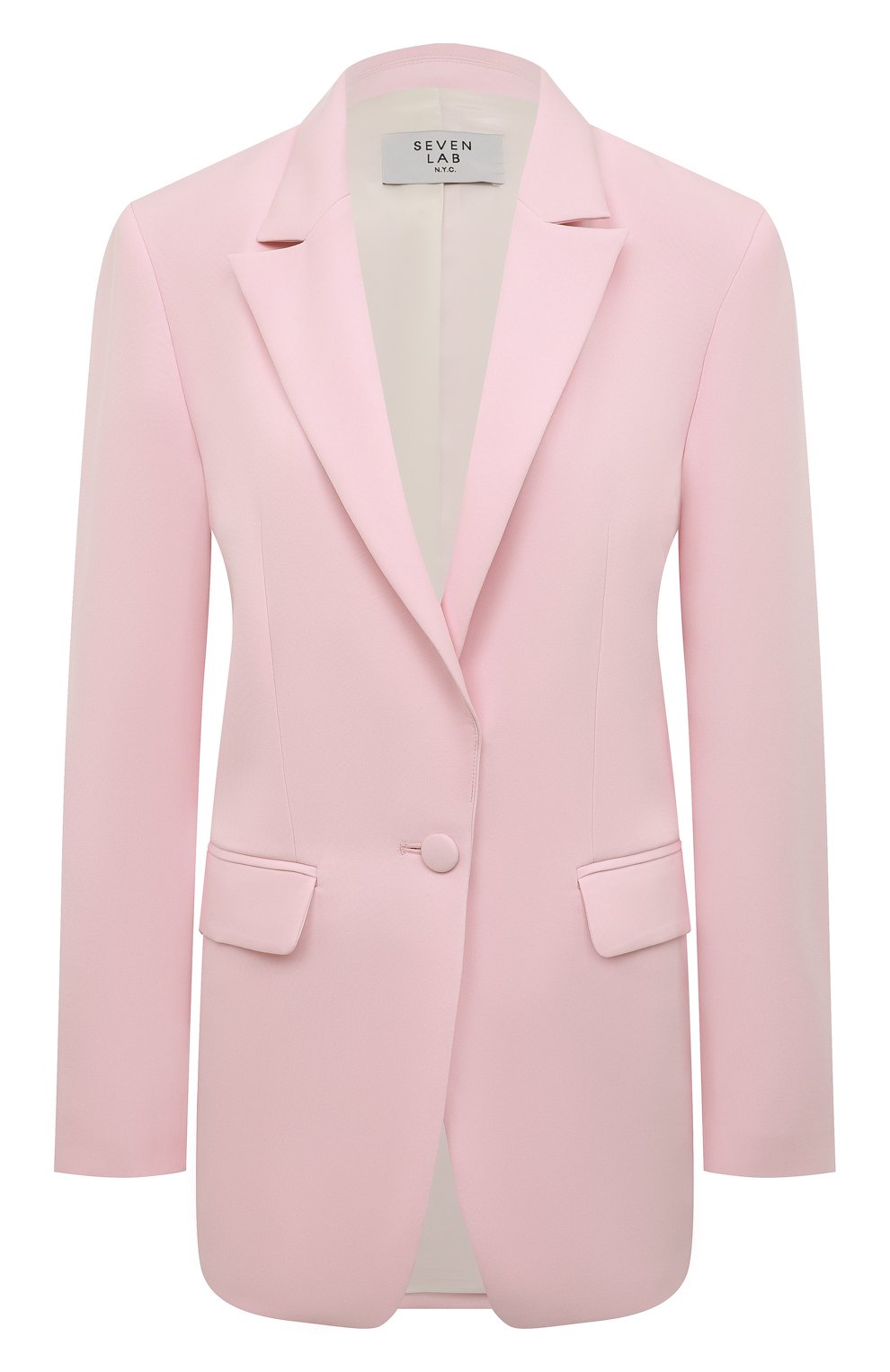 Жакет из вискозы SEVEN LAB розового цвета по цене 25200 руб., арт. J baby pink, фото 1 Жакет из вискозы SEVEN LAB, арт. J baby pink, фото 1