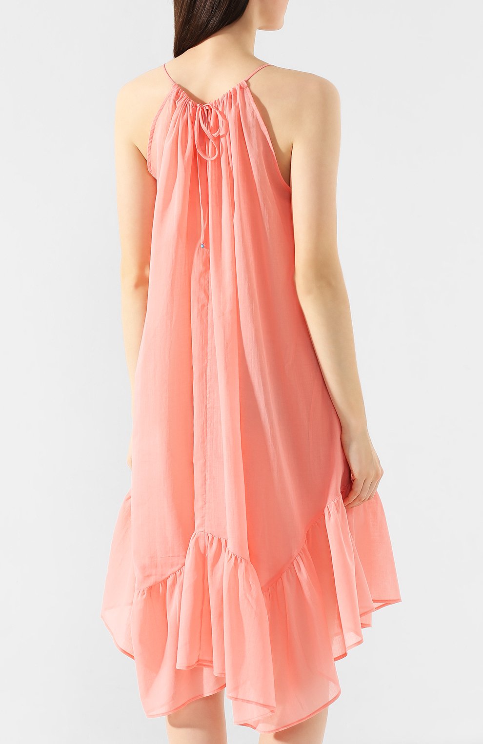 Хлопковое платье A MERE CO кораллового цвета по цене 44550 руб., арт. AMC-R20-G5-69, фото 4 Хлопковое платье A MERE CO, арт. AMC-R20-G5-69, фото 4