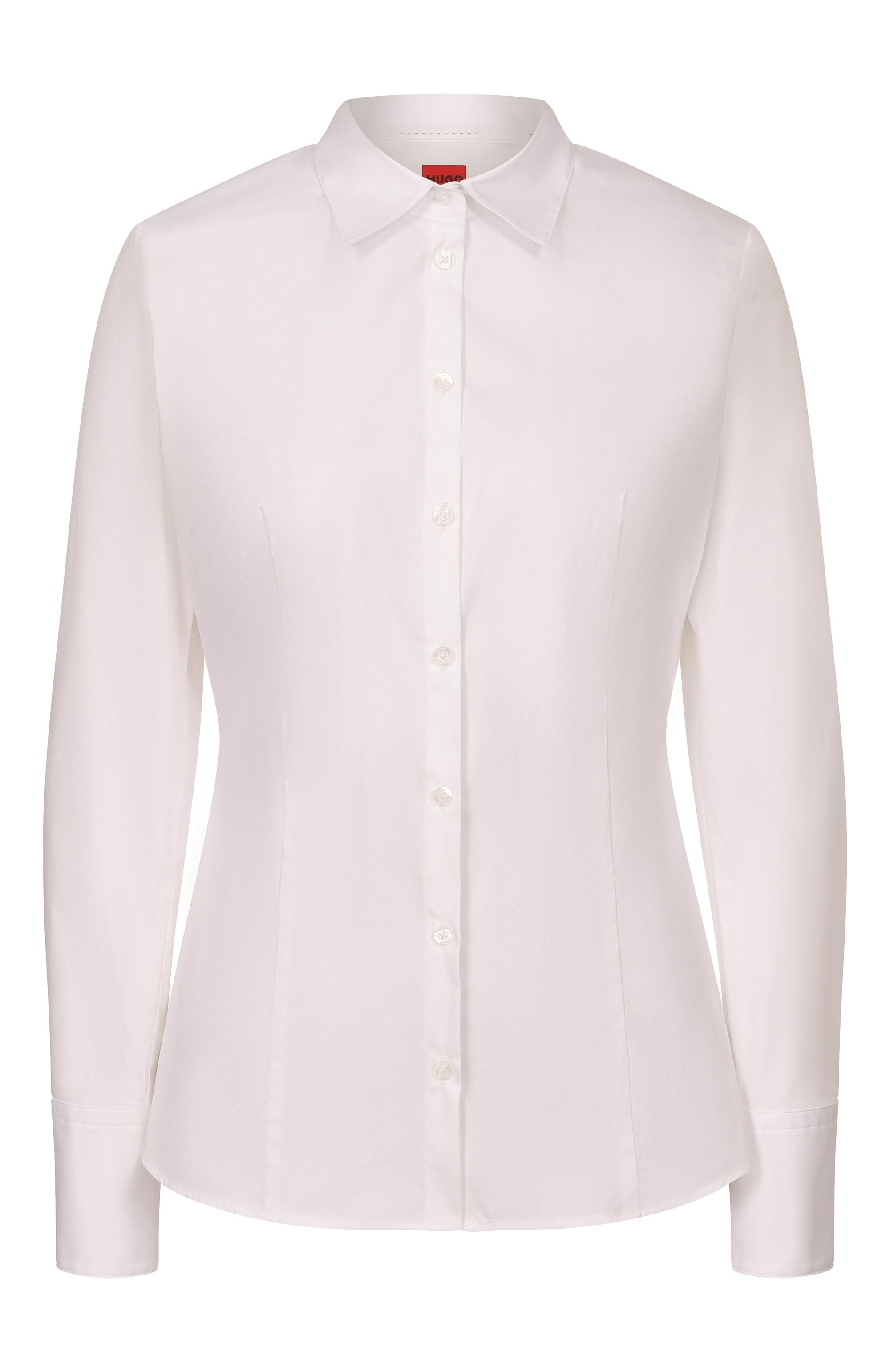 Хлопковая рубашка HUGO белого цвета по цене 11300 руб., арт. 50554568, фото 1 Хлопковая рубашка HUGO, арт. 50554568, фото 1
