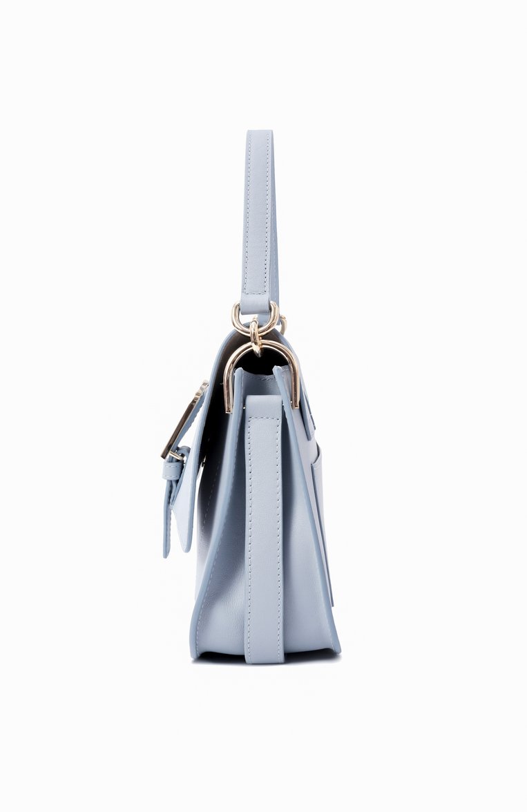 Женская сумка furla flow medium FURLA голубого цвета, арт. WB00996/BX2045 | Фото 4 (Размер: medium; Материал: Натуральная кожа; Ремень/цепочка: На ремешке)