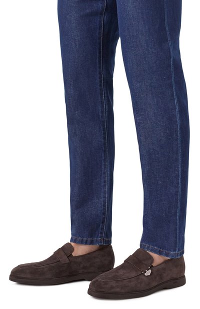 Замшевые лоферы ZILLI темно-коричневого цвета по цене 156000 руб., арт. H0148AM1104VZTP04, фото 3 Замшевые лоферы ZILLI, арт. H0148AM1104VZTP04, фото 3