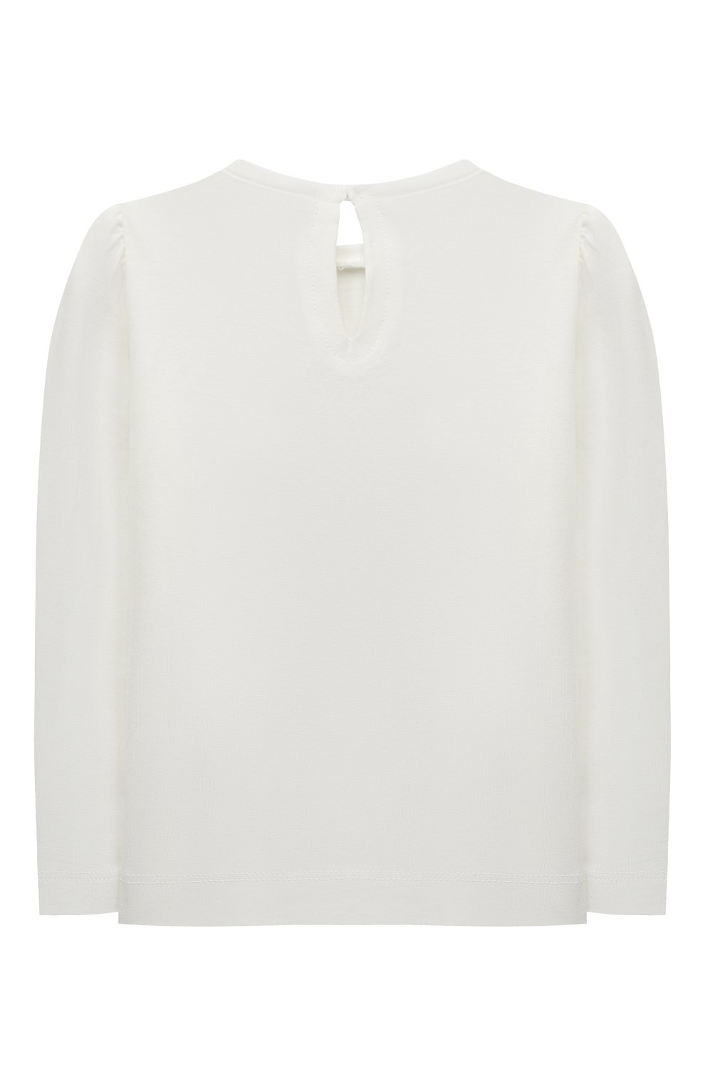 Хлопковый лонгслив MONNALISA белого цвета по цене 4000 руб., арт. 390607, фото 2 Хлопковый лонгслив MONNALISA, арт. 390607, фото 2