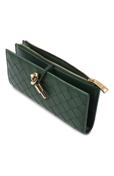 Кожаный кошелек BOTTEGA VENETA темно-зеленого цвета по цене 157500 руб., арт. 836944/VCPP2, фото 3 Кожаный кошелек BOTTEGA VENETA, арт. 836944/VCPP2, фото 3