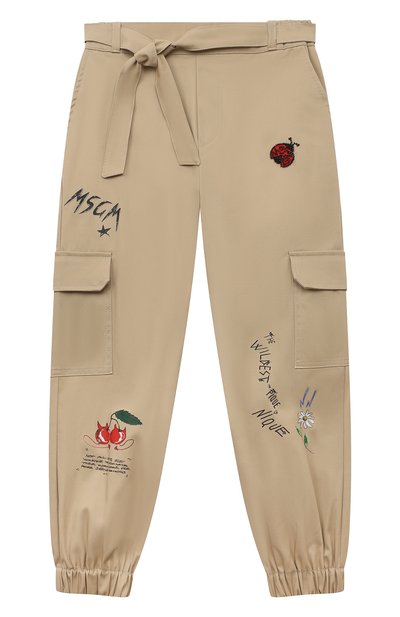 Хлопковые джоггеры MSGM KIDS, арт. MS029406, фото 1