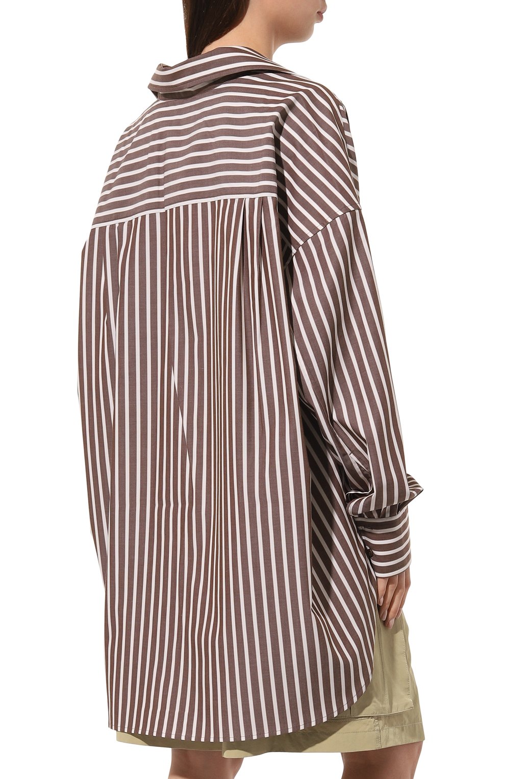 Хлопковая рубашка PETAR PETROV коричневого цвета по цене 69950 руб., арт. S23B17, фото 4 Хлопковая рубашка PETAR PETROV, арт. S23B17, фото 4