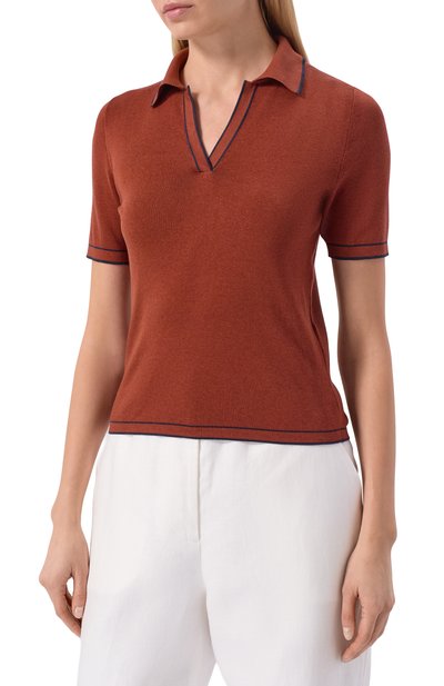 Поло из шелка и хлопка  MVST, арт. M26.2PW.K223-SS/Y201, фото 3