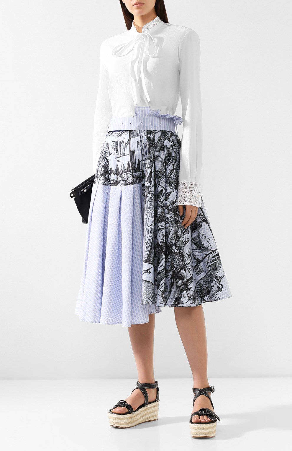 Хлопковая юбка JW ANDERSON голубого цвета по цене 53100 руб., арт. SK04519A 620/836, фото 2 Хлопковая юбка JW ANDERSON, арт. SK04519A 620/836, фото 2