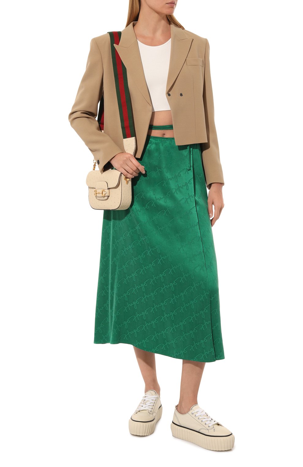 Сумка 1955 horsebit mini из кожи страуса GUCCI, арт. 658574 EY0DG, фото 7