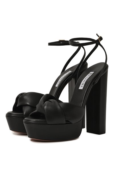Женские кожаные босоножки olie plateau 140 AQUAZZURA, арт. 0LEHIGB0/NAP