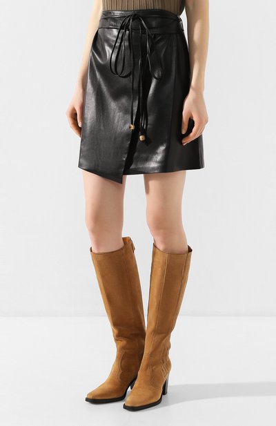 Юбка NANUSHKA черного цвета по цене 42400 руб., арт. SEK0YA_BLACK_VEGAN LEATHER, фото 3 Юбка NANUSHKA, арт. SEK0YA_BLACK_VEGAN LEATHER, фото 3