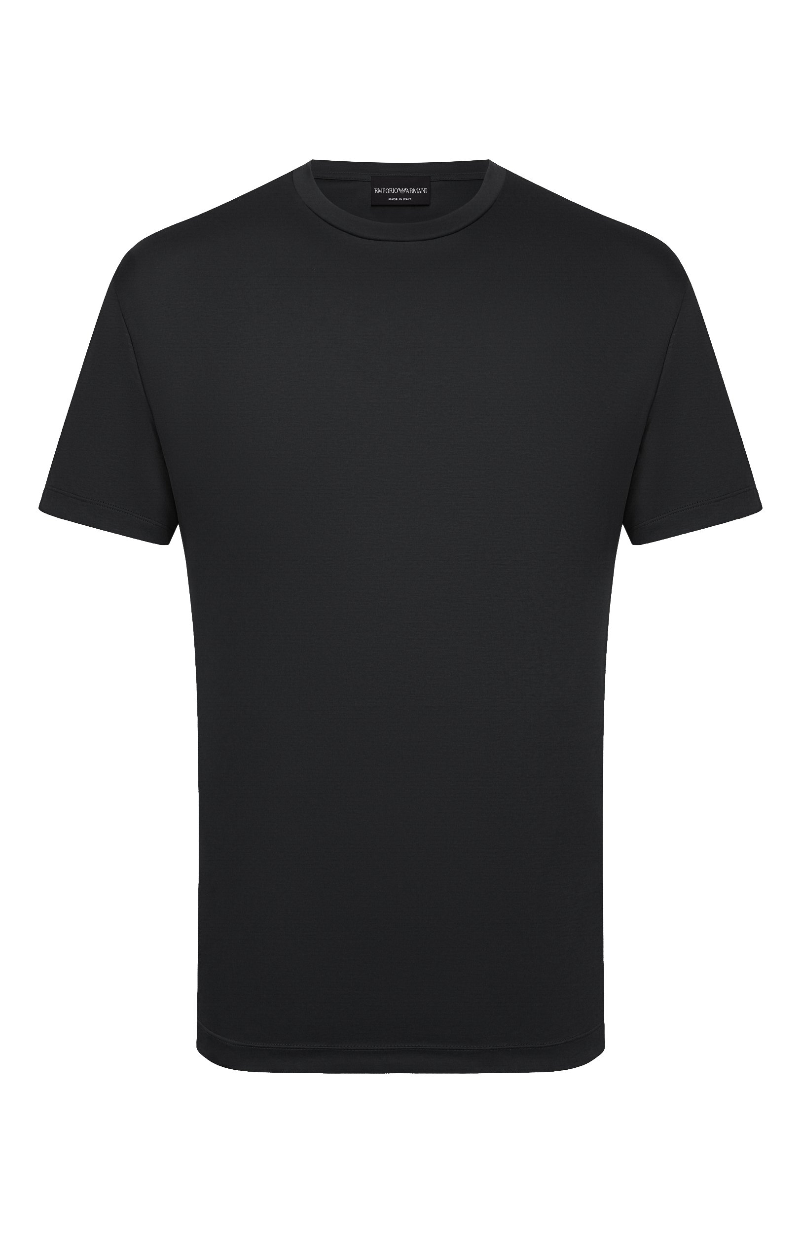 Хлопковая футболка GIORGIO ARMANI черного цвета по цене 53450 руб., арт. 6LSM90/SJTKZ, фото 1 Хлопковая футболка GIORGIO ARMANI, арт. 6LSM90/SJTKZ, фото 1