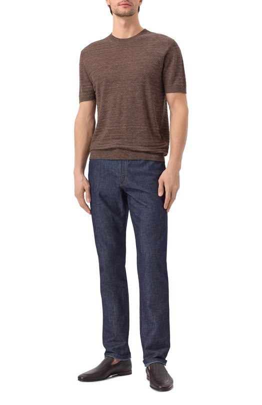 Джемпер изо льна и шелка Corneliani 25M565-2525114 Коричневый  25M565-2525114 Фото 2
