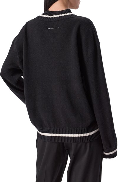 Пуловер из хлопка и шерсти MM6, арт. S52HN0009/M13085, фото 4