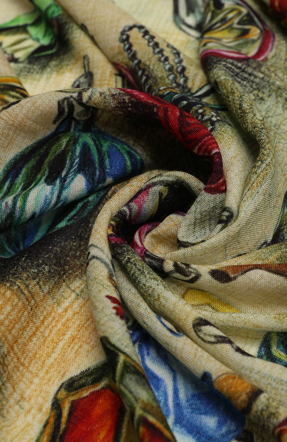 Кашемировая шаль новогодние игрушки GOURJI, арт. T23XMST8R, фото 3