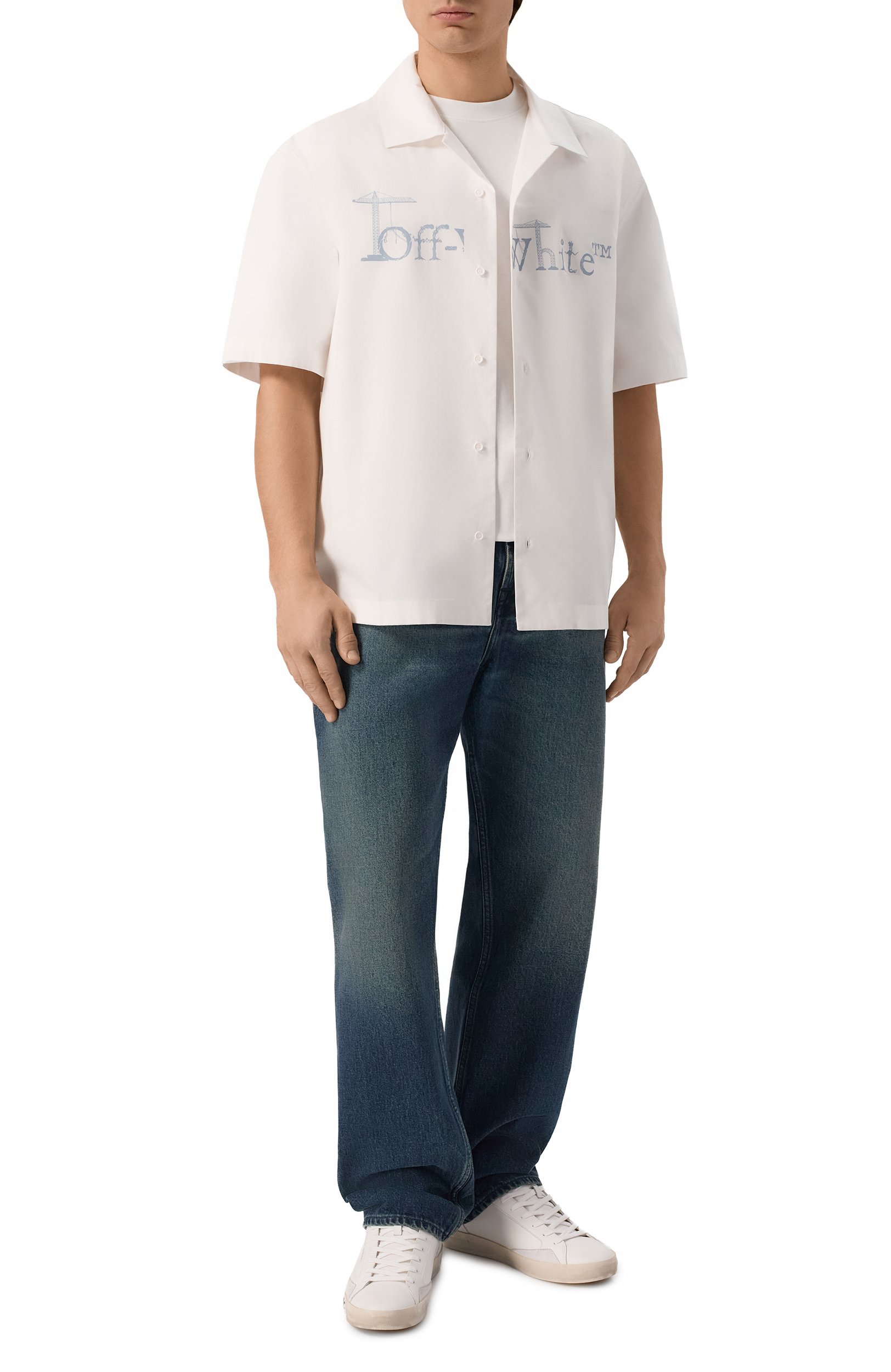 Хлопковая футболка OFF-WHITE, арт. 0MAA120F26JER0101, фото 2