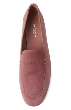 Женские замшевые лоферы KITON розового цвета, арт. D57803N01008 | Фото 6 (Каблук высота: Низкий; Материал сплава: Проставлено; Материал внутренний: Натуральная кожа; Материал внешний: Натуральная кожа, Замша; Драгоценные камни: Проставлено; Подошва: Плоская)