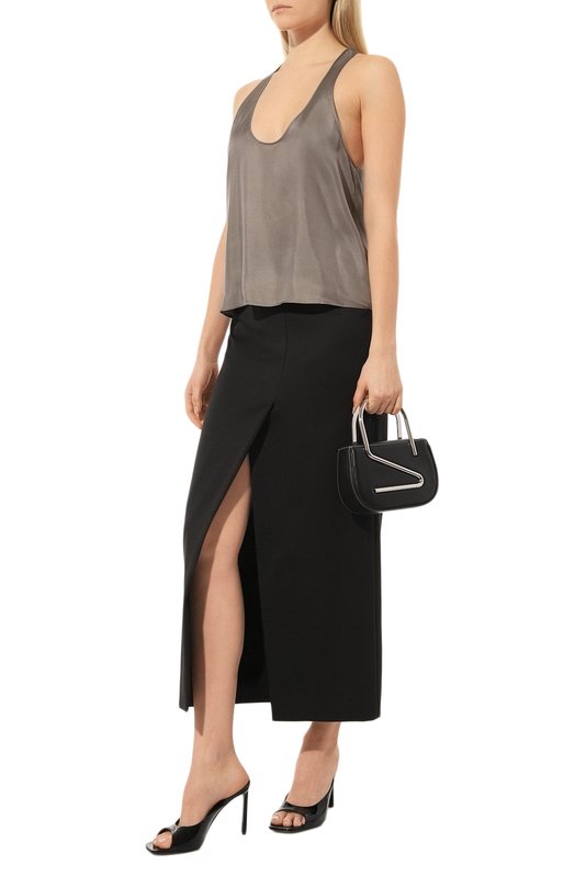 Шелковый топ Giorgio Armani 3SHCC04X/T03NP Серый  3SHCC04X/T03NP Фото 2