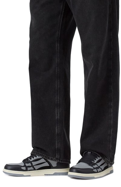 Кожаные кеды skel-top AMIRI черного цвета по цене 71950 руб., арт. AMF0SR1080, фото 3 Кожаные кеды skel-top AMIRI, арт. AMF0SR1080, фото 3