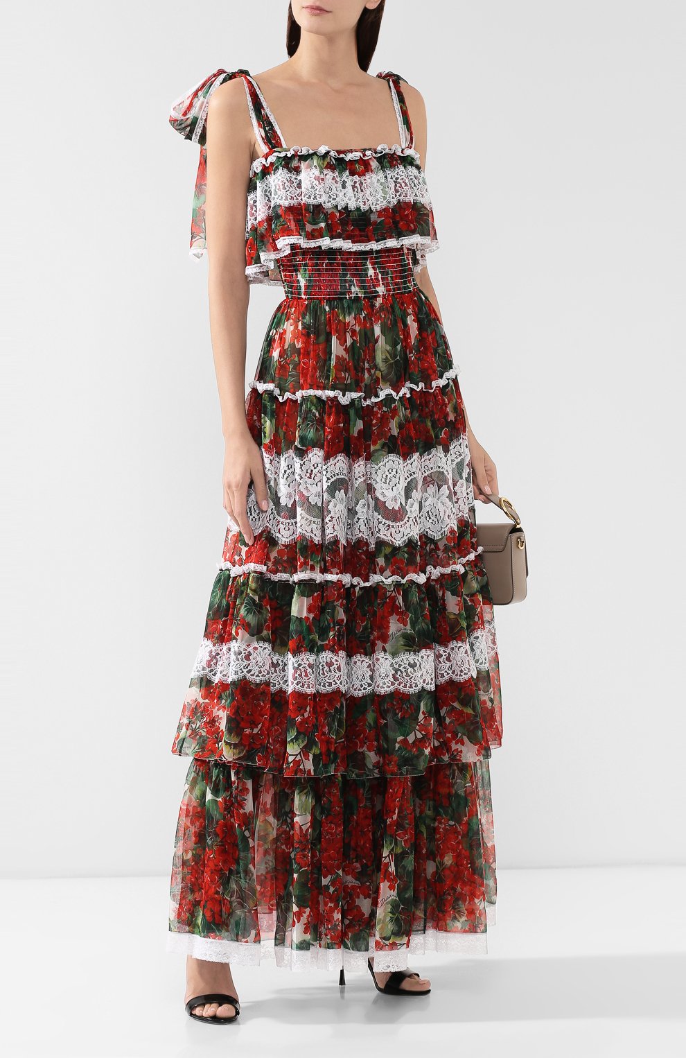 Платье из смеси шелка и хлопка DOLCE & GABBANA, арт. F68N9T/HS1ZV, фото 2