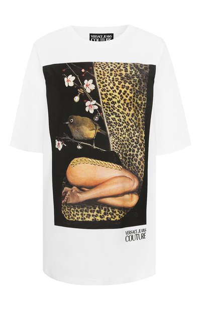 Женская хлопковая футболка VERSACE JEANS COUTURE, арт. B2HVA7L3-VDP630 LA FIT LE0PARD/30295