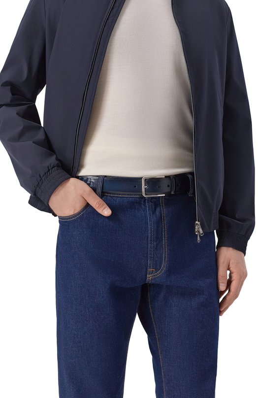 Кожаный ремень Santoni CM35VS003B91EWNP Синий  CM35VS003B91EWNP Фото 2