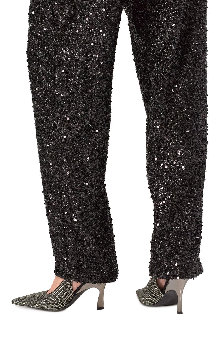 Женские текстильные туфли elsa 90 STELLA MCCARTNEY черного цвета, арт. 810461/E00098 | Фото 3 (Материал внешний: Текстиль; Каблук высота: Высокий; Материал внутренний: Текстиль; Подошва: Плоская; Каблук тип: Шпилька; Женское Кросс-КТ: Слингбэки)