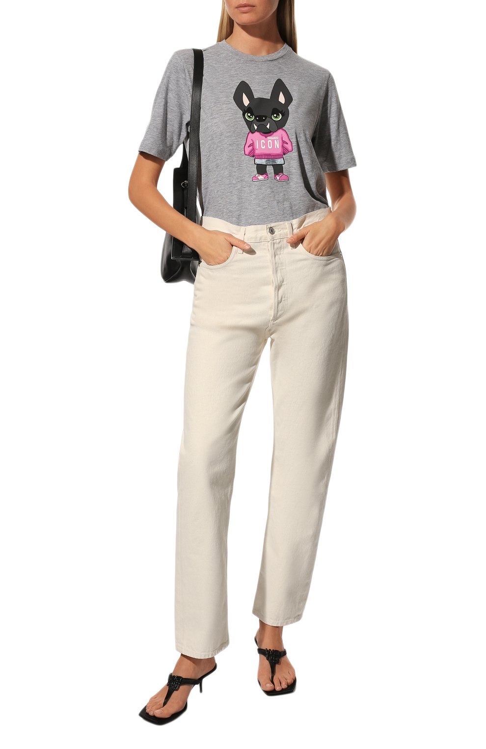 Футболка из хлопка и вискозы DSQUARED2 серого цвета по цене 22550 руб., арт. S80GC0043/S22146, фото 2 Футболка из хлопка и вискозы DSQUARED2, арт. S80GC0043/S22146, фото 2