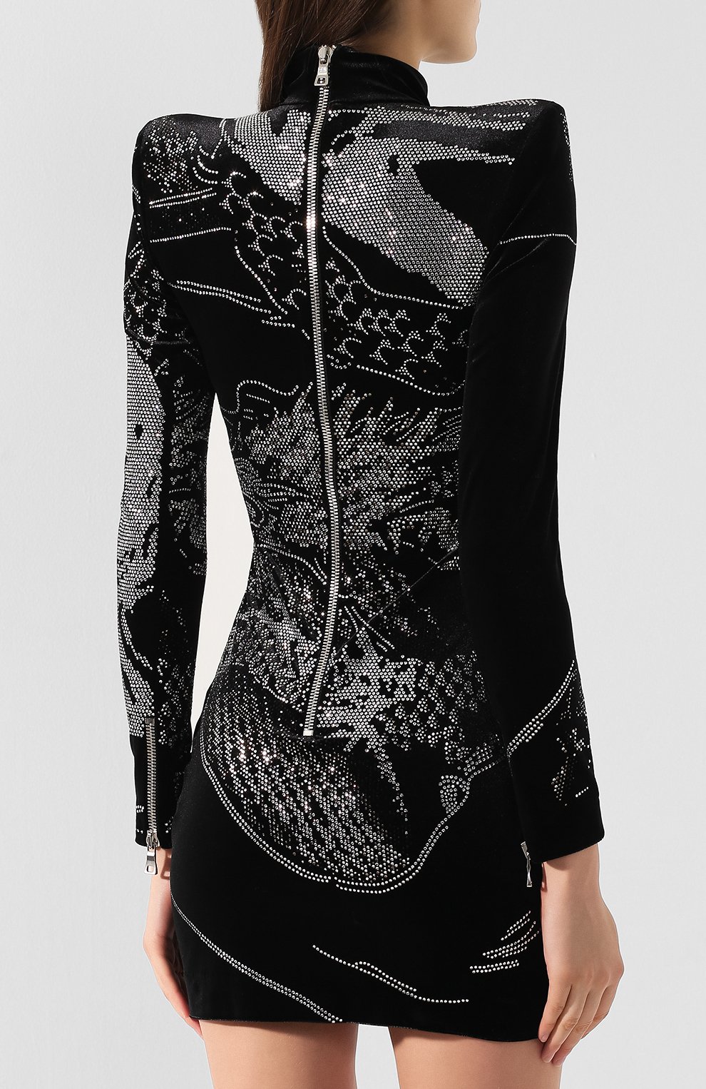 Платье BALMAIN черно-белого цвета по цене 238500 руб., арт. SF16665/X243, фото 4 Платье BALMAIN, арт. SF16665/X243, фото 4