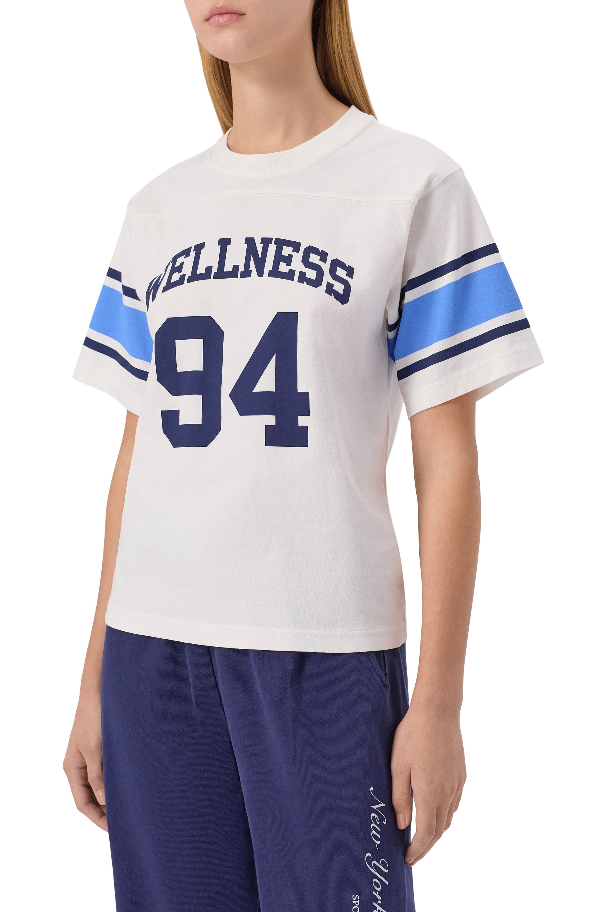 Хлопковая футболка SPORTY AND RICH, арт. T0039620037WH01, фото 3