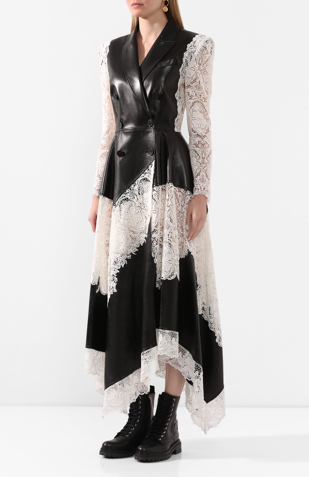 Пальто из смеси кожи и хлопка ALEXANDER MCQUEEN, арт. 621729/Q5ADT, фото 3