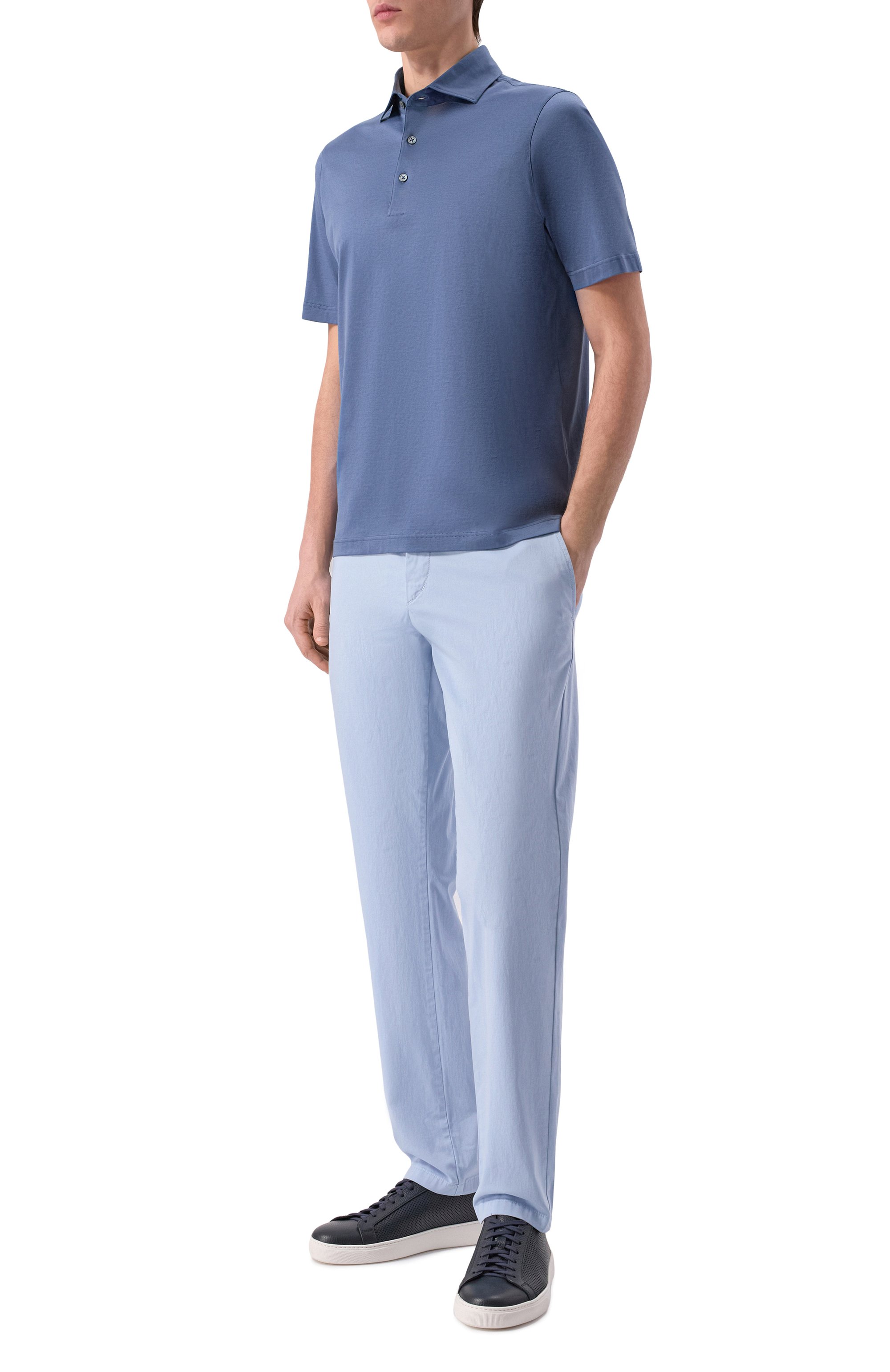 Хлопковое поло GRAN SASSO синего цвета по цене 19950 руб., арт. 60103/74002, фото 2 Хлопковое поло GRAN SASSO, арт. 60103/74002, фото 2