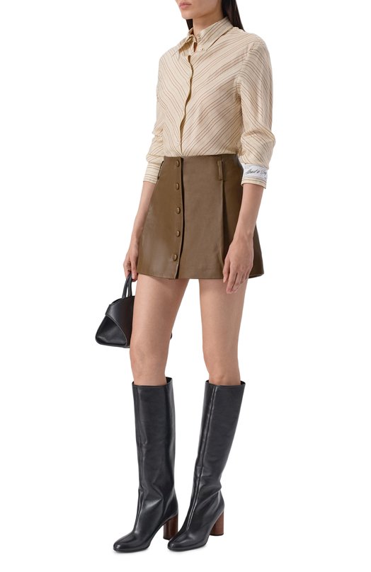 Кожаная юбка Iro WM31BRI0NE/AX403 Хаки  WM31BRI0NE/AX403 Фото 2