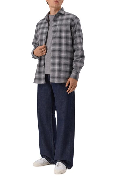 Рубашка из хлопка и кашемира CORNELIANI серого цвета по цене 46850 руб., арт. 26P156-2611629, фото 2 Рубашка из хлопка и кашемира CORNELIANI, арт. 26P156-2611629, фото 2