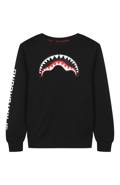 Хлопковый свитшот SPRAYGROUND, арт. SPY1566GBLK/SHARK REGULAR CREWNECK BLACK
