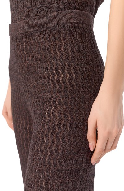 Брюки из хлопка и льна YUZEFI, арт. YLVA-EYELASH TR0USERS/KNIT, фото 5