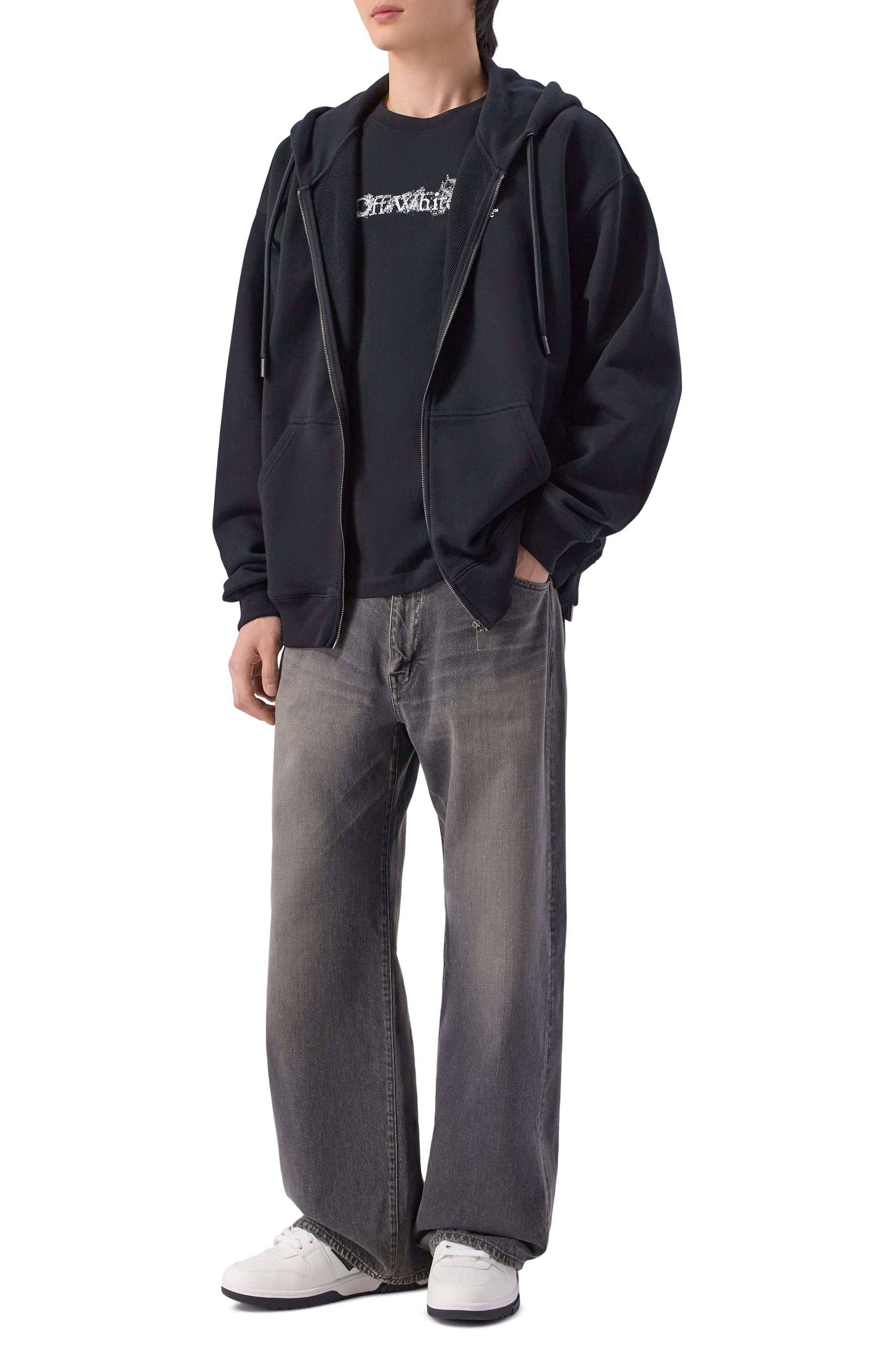 Комбинированные кеды out of office OFF-WHITE, арт. 0MIA189C99LEA019, фото 2