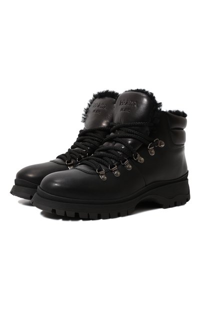 Кожаные ботинки PRADA черного цвета по цене 105000 руб., арт. 1T588L-3A6N-F0002-ZF30, фото 1 Кожаные ботинки PRADA, арт. 1T588L-3A6N-F0002-ZF30, фото 1